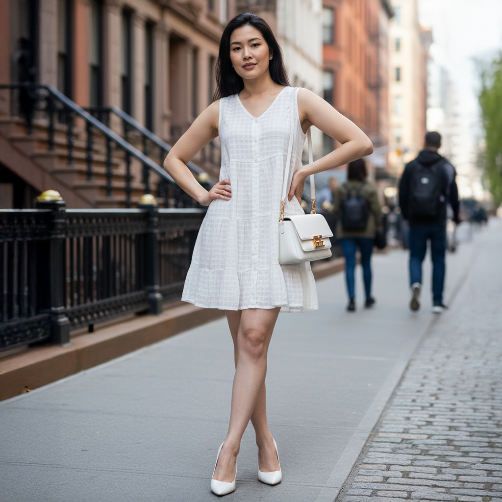 LILAC SLEEVELESS SHORT DRESS || WHITE