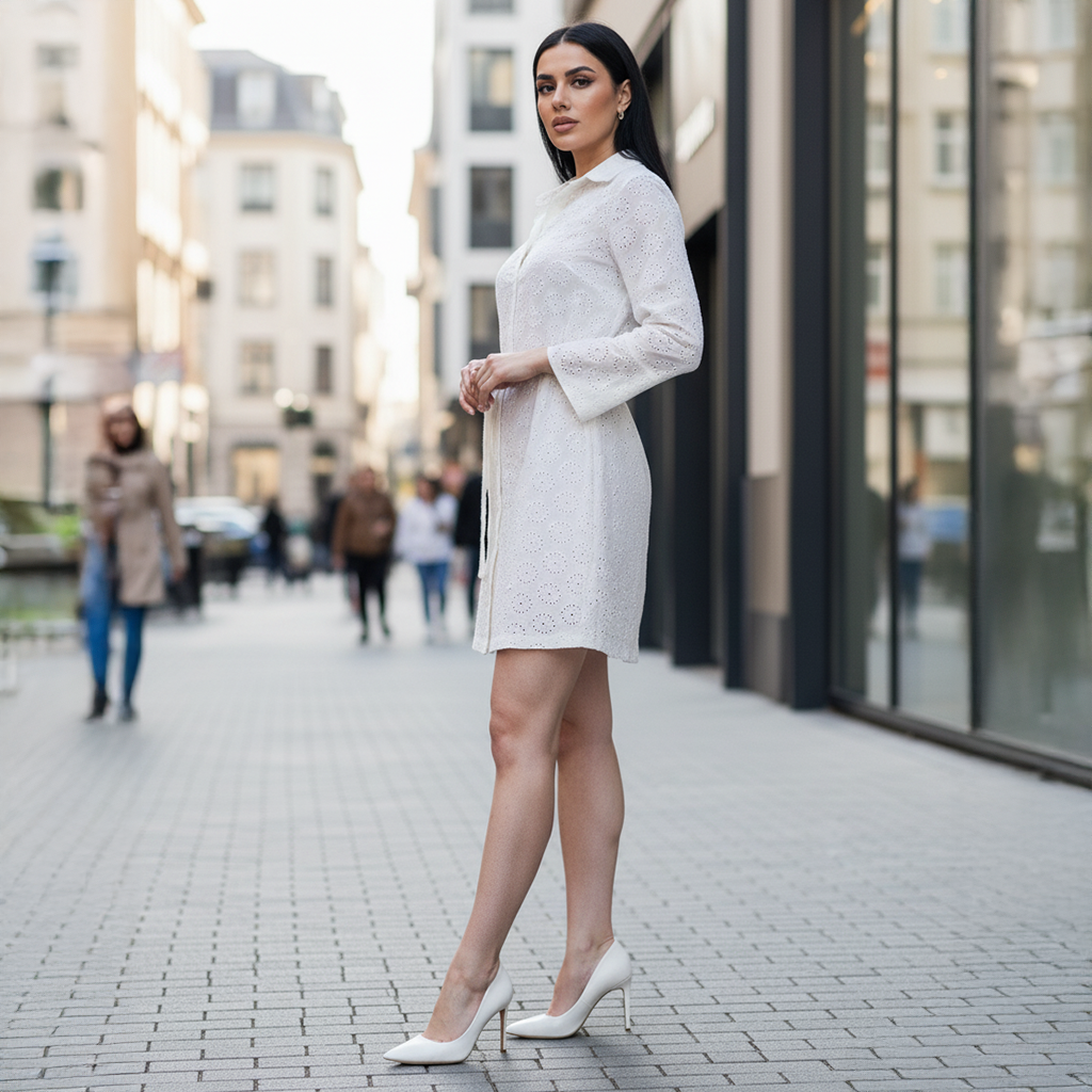 POPPY SHIRT DRESS || WHITE