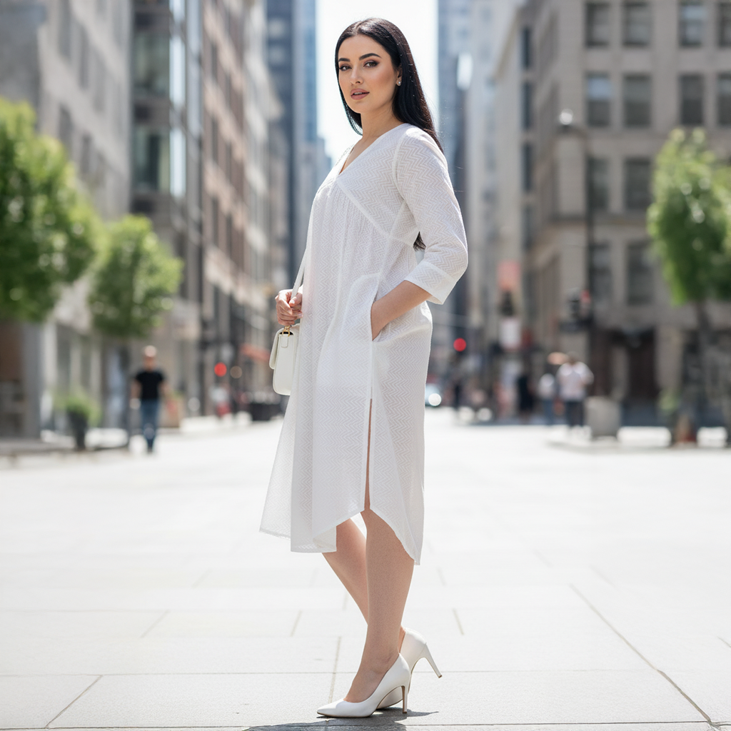 DAISY A LINE DRESS || WHITE