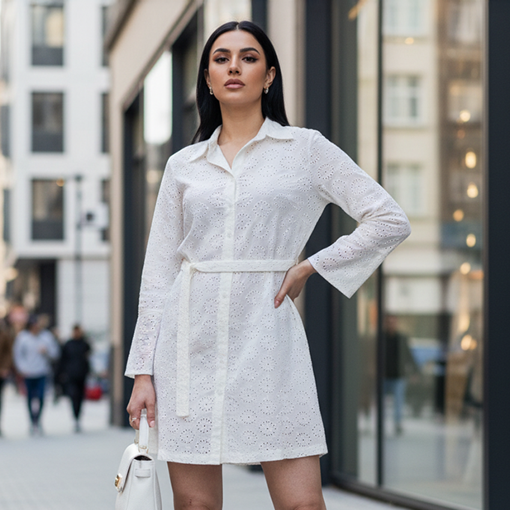 POPPY SHIRT DRESS || WHITE